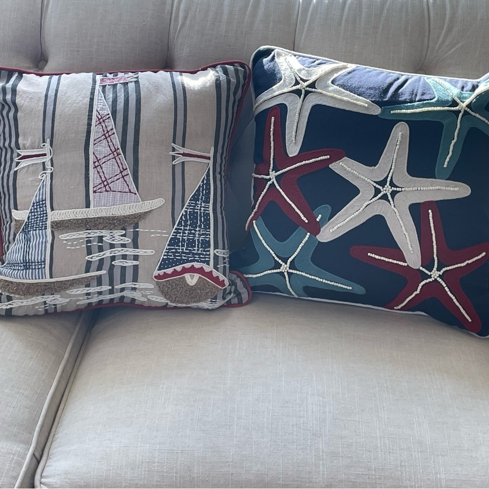 Set of 2 Pier One Nautical Pillows both included